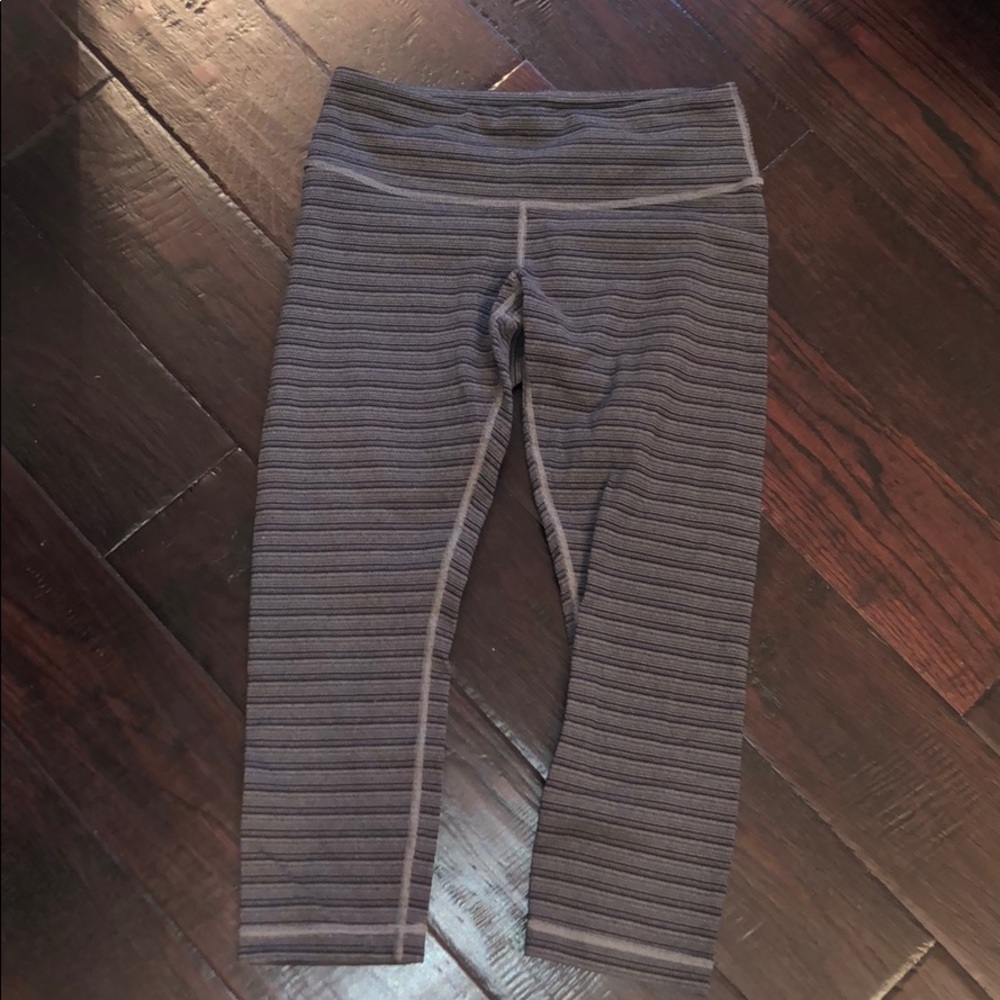 Lululemon Wunder Under Cropped Stripe Leggings